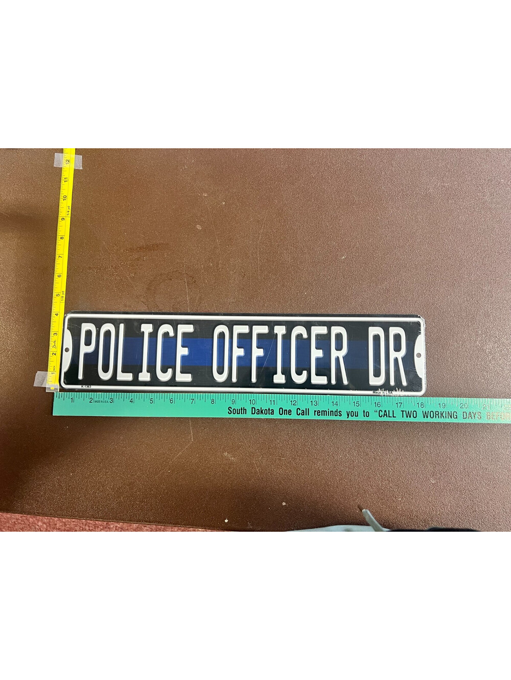 Police Officer Dr 4x18 Aluminum Metal Street Sign Thin Blue Line Decor
